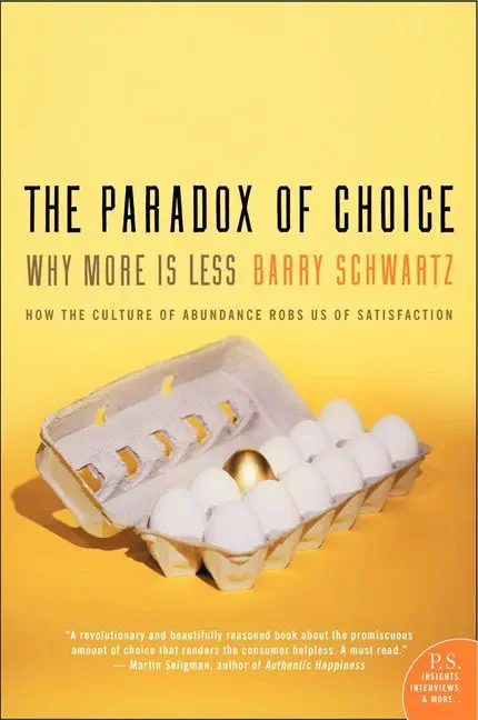 The Paradox of Choice by Barry Schwartz, book cover