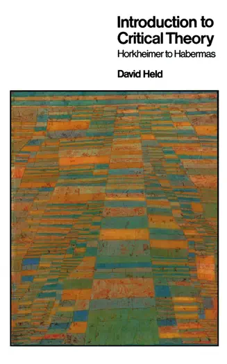 Introduction to Critical Theory by David Held, book cover