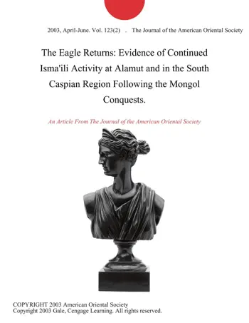 The Eagle Returns by The Journal of the American Oriental Society, book cover