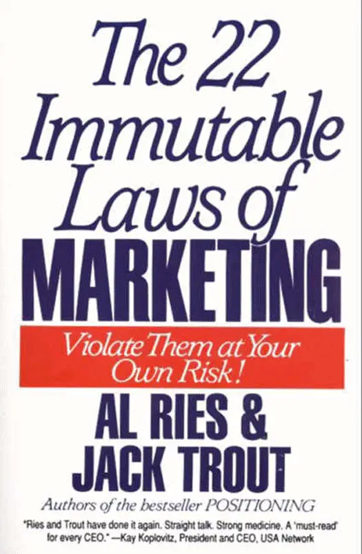 The 22 Immutable Laws of Marketing by Al Ries & Jack Trout, book cover
