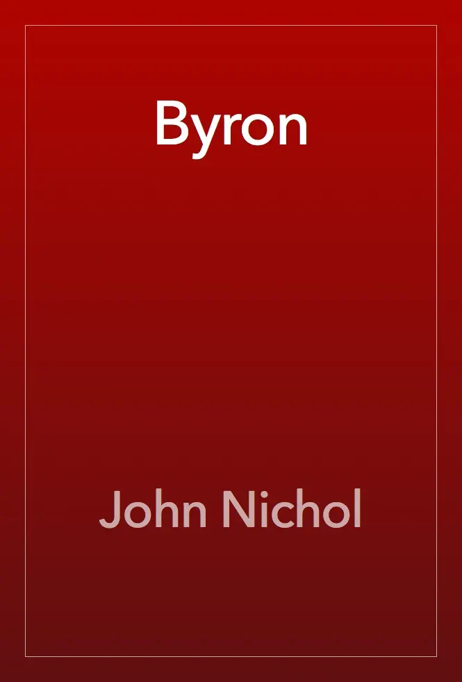 Byron by John Nichol, book cover
