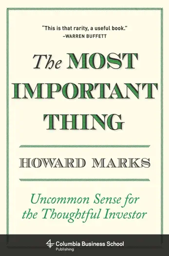 The Most Important Thing by Howard Marks, book cover