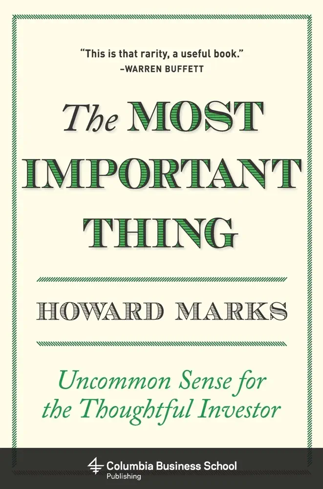 The Most Important Thing: Uncommon Sense for the Thoughtful Investor by Howard Marks, book cover