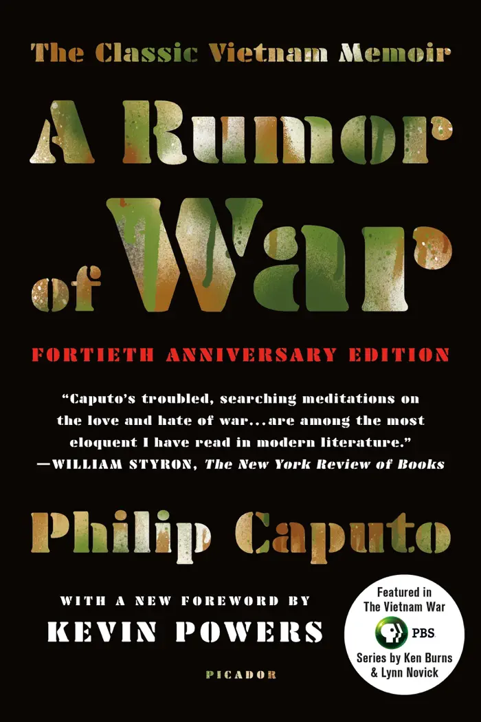 A Rumor of War by Philip Caputo, book cover