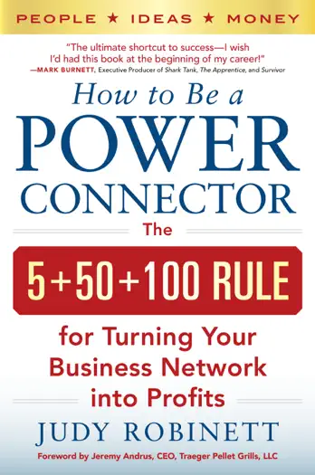 How to Be a Power Connector: The 5+50+100 Rule for Turning Your Business Network into Profits by Judy Robinett, book cover