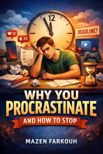 Why You Procrastinate and How to Stop by Mazen Farkouh, book cover