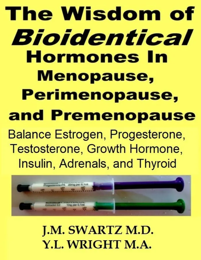 The Wisdom of Bioidentical Hormones In Menopause, Perimenopause, and Premenopause: Balance Estrogen, Progesterone, Testosterone, Growth Hormone, Insulin, Adrenals, and Thyroid by J.M. Swartz M.D. & Y.L. Wright, M.A., book cover