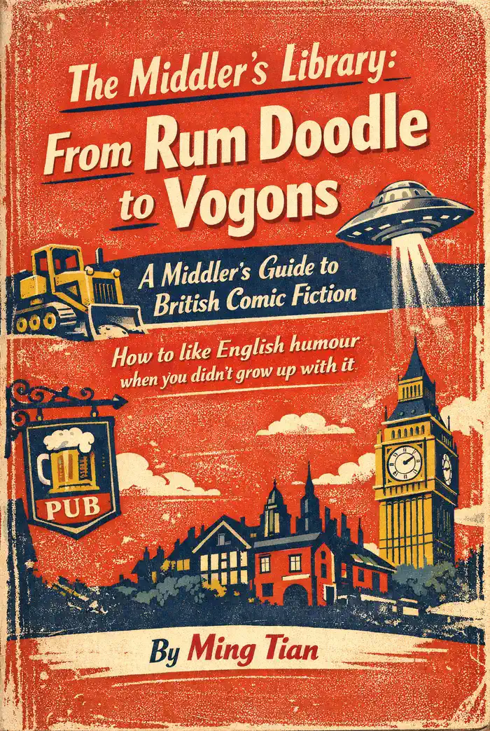 The Middler’s Library: From Rum Doodle to Vogons — A Middler’s Guide to British Comic Fiction by Ming Tian, book cover