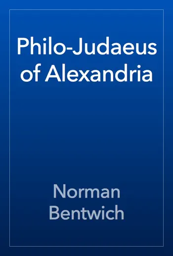 Philo-Judaeus of Alexandria by Norman Bentwich, book cover