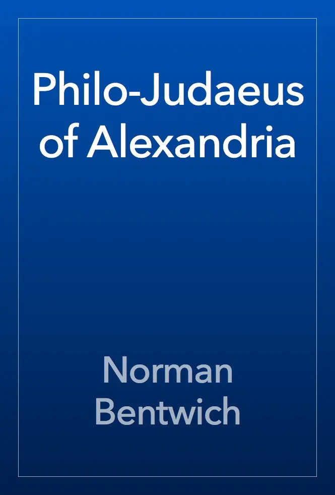 Philo-Judaeus of Alexandria by Norman Bentwich, book cover