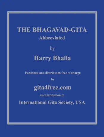 The Bhagavad-Gita Abbreviated by Harry Bhalla, book cover