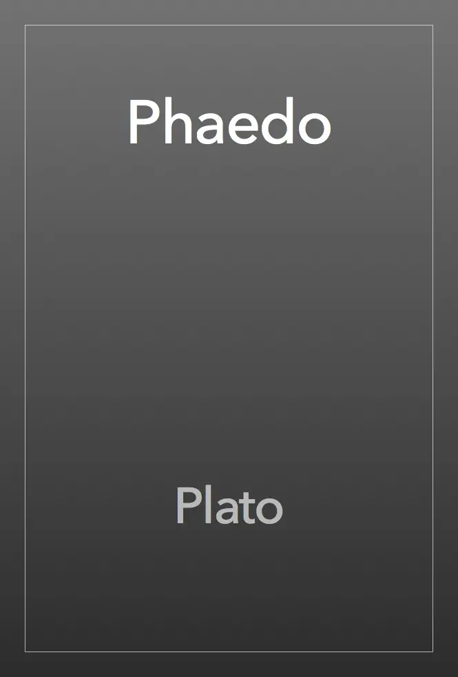 Phaedo by Plato, book cover