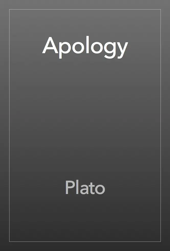 Apology by Plato, book cover