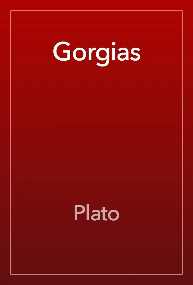 Gorgias by Plato, book cover